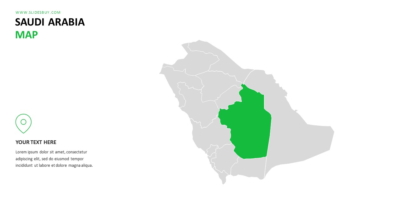 Saudi Arabia Map PowerPoint Template